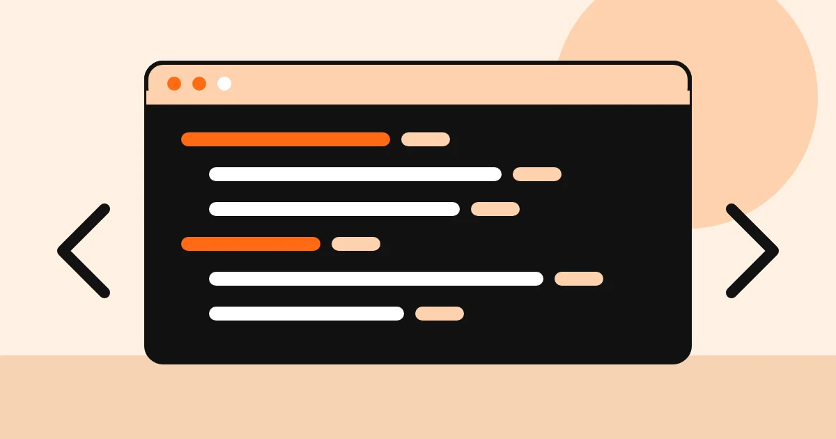 Janela de código com linhas de texto e colchetes, representando uma lista de reprodução