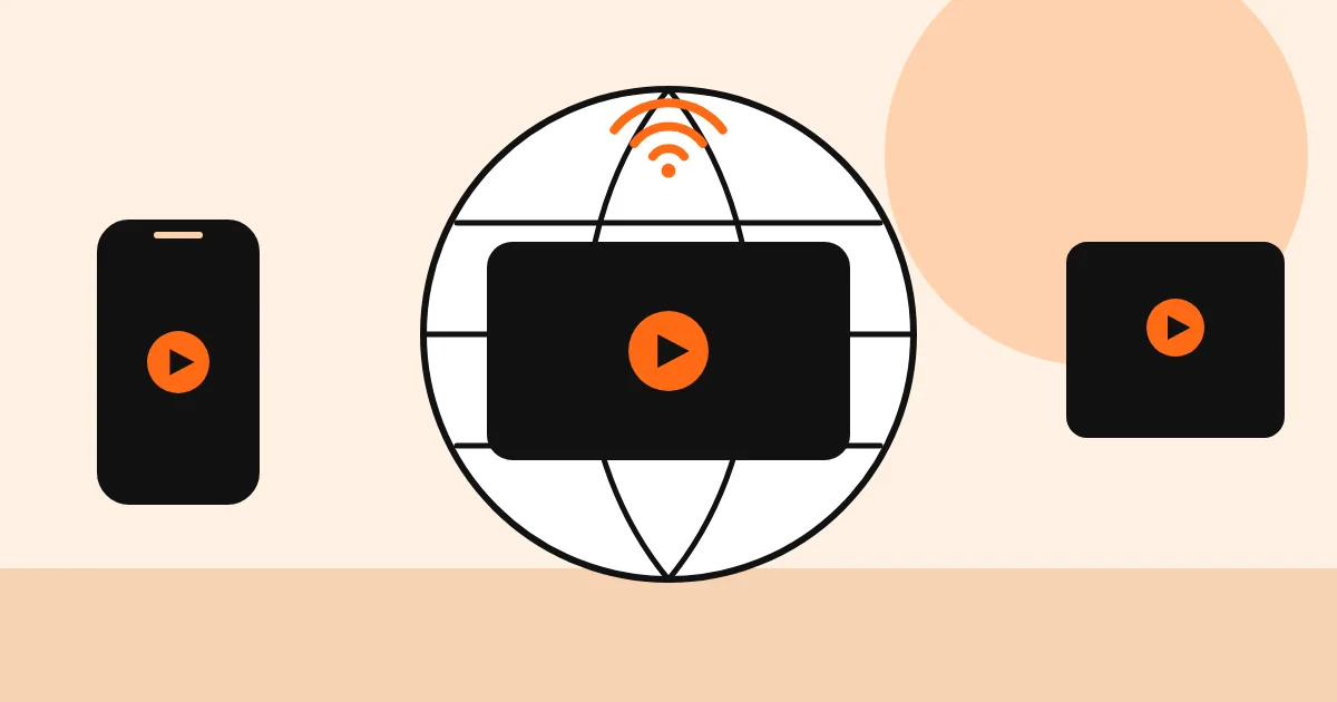 Ilustração de globo conectado a uma TV, representando streaming pela internet